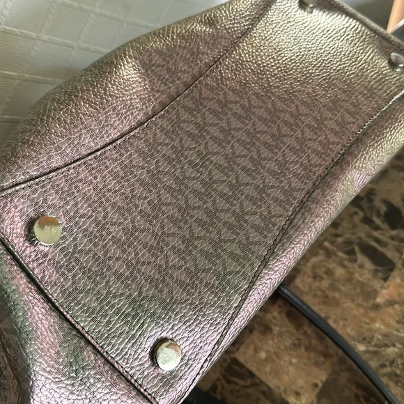 MK Purple Hologram Voyager Tote